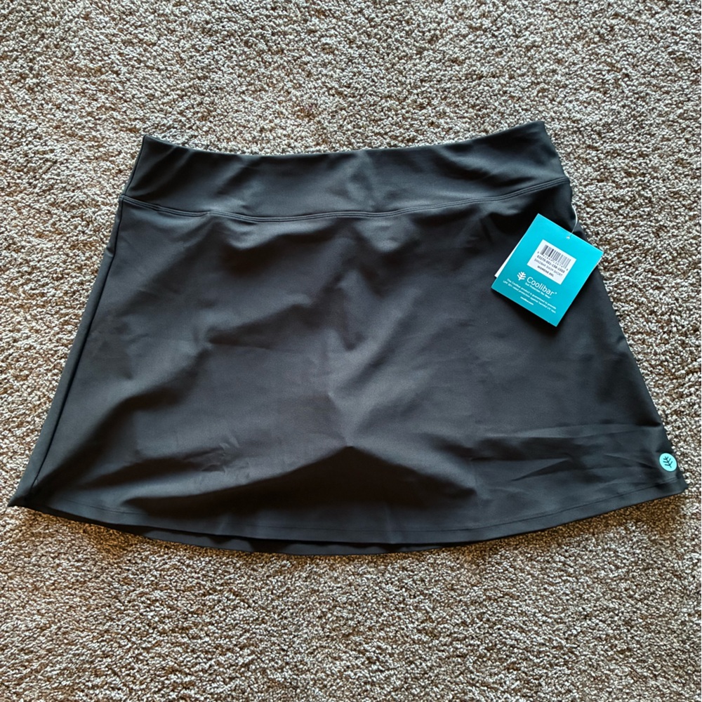Coolibar Women's Black Sandbar Swim Skort
